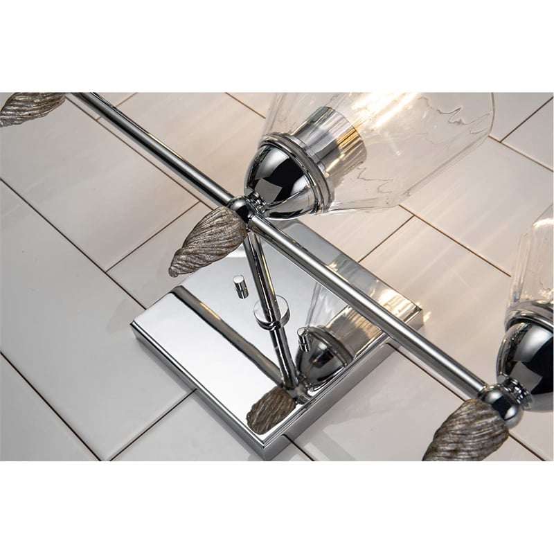 Bowery Hill 3-light Silver Acorn-shaped Bath Vanity Light in Chrome