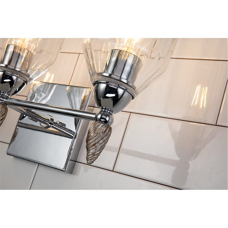 Bowery Hill 3-light Silver Acorn-shaped Bath Vanity Light in Chrome