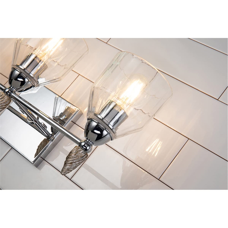 Bowery Hill 3-light Silver Acorn-shaped Bath Vanity Light in Chrome