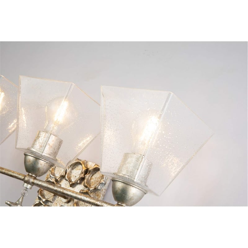 Bowery Hill 3-light Transitional Metal Bath Vanity Light in Silver Leaf