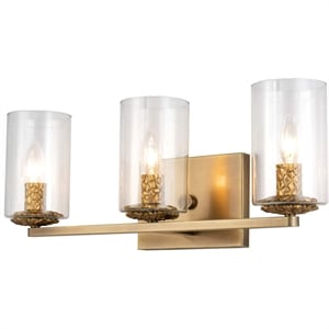 Bowery Hill 3-light Metal Bath Vanity Light in Antique Brass