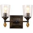 Bowery Hill 2-light Flame-shaped Bath Vanity Light in Dark Bronze