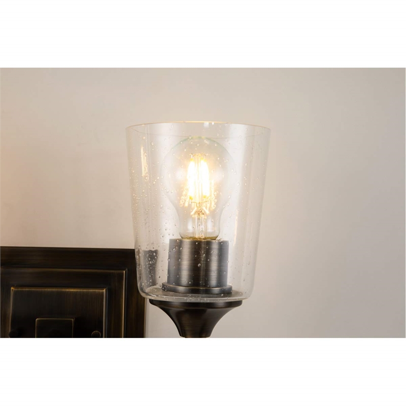 Bowery Hill 2-light Flame-shaped Bath Vanity Light in Dark Bronze