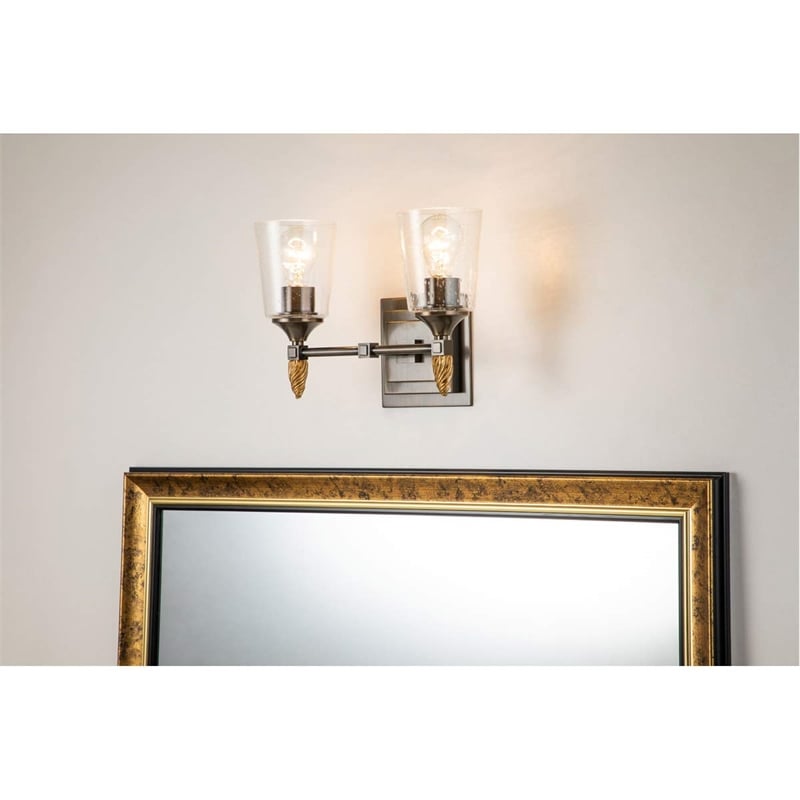 Bowery Hill 2-light Acorn-shaped Bath Vanity Light in Dark Bronze