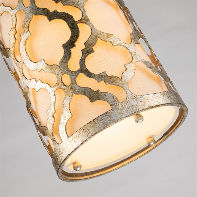 Bowery Hill Transitional 1-light Metal Mini Pendant in Distressed Silver