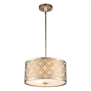 Bowery Hill 16&quot 2-Light Metal Medium Pendant and Semi Flush in Silver
