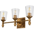 Bowery Hill 3-light Flame-shaped Bath Vanity Light in Gold Leaf