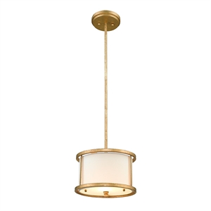 Bowery Hill 1-light Transitional Metal Mini Pendant in Gold Leaf