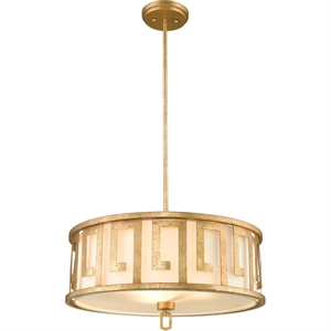 Bowery Hill 3-light Transitional Metal Large Pendant in Gold Leaf