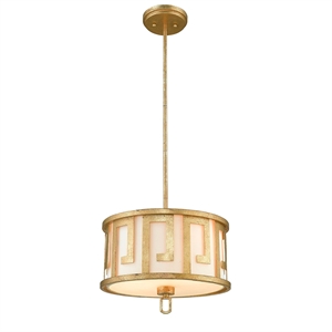 Bowery Hill 2-Light Transitional Metal Medium Pendant in Gold Leaf