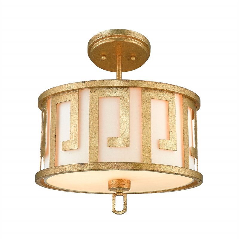 Bowery Hill 2-Light Transitional Metal Medium Pendant in Gold Leaf