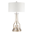 Bowery Hill Transitional Metal Buffet Lamp in Silver Leaf and White