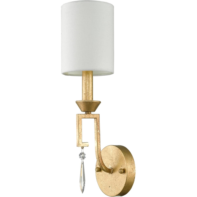 Bowery Hill 1-light Transitional Metal Sconce in Gold Leaf/White