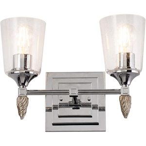 Bowery Hill 2-light Silver Acorn-shaped Bath Vanity Light in Chrome