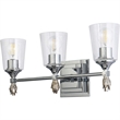 Bowery Hill 3-light Silver Flame-shaped Bath Vanity Light in Chrome