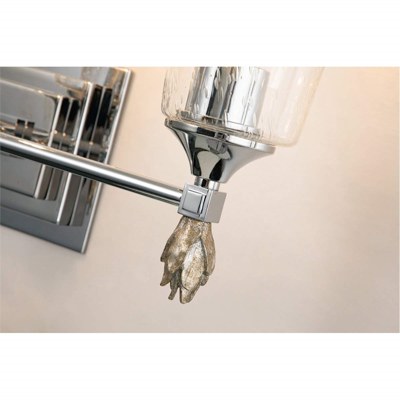 Bowery Hill 3-light Silver Flame-shaped Bath Vanity Light in Chrome