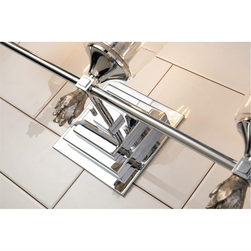 Bowery Hill 3-light Silver Flame-shaped Bath Vanity Light in Chrome