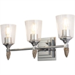 Bowery Hill 3-light Silver Acorn-shaped Bath Vanity Light in Chrome