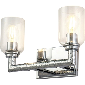 Bowery Hill 2-light Metal Bath Vanity Light in Polished Chrome