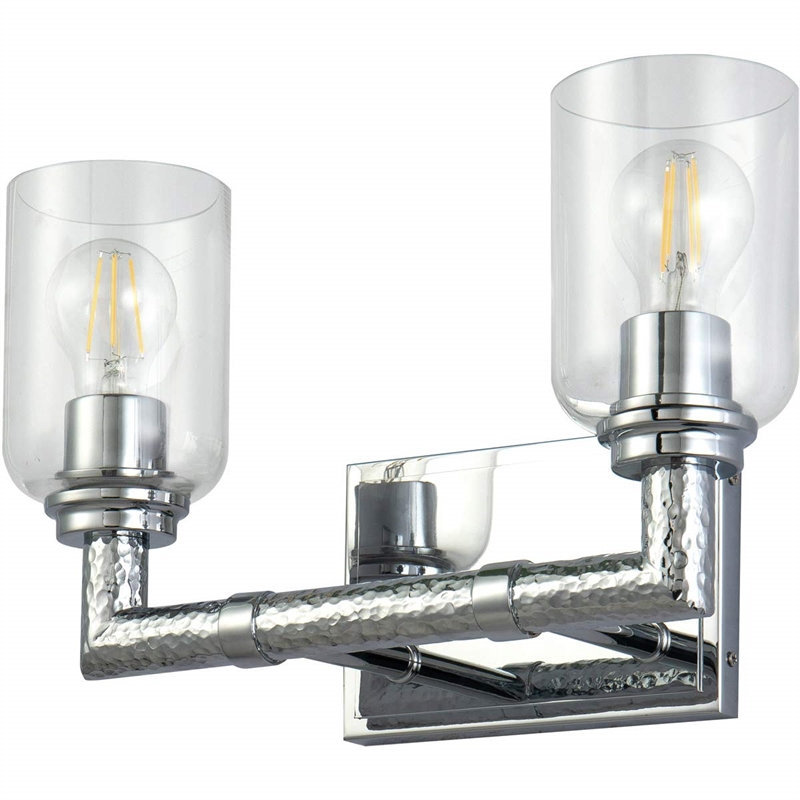 Bowery Hill 2-light Metal Bath Vanity Light in Polished Chrome