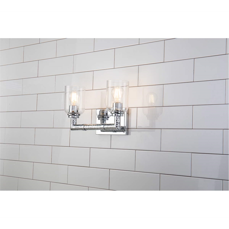 Bowery Hill 2-light Metal Bath Vanity Light in Polished Chrome