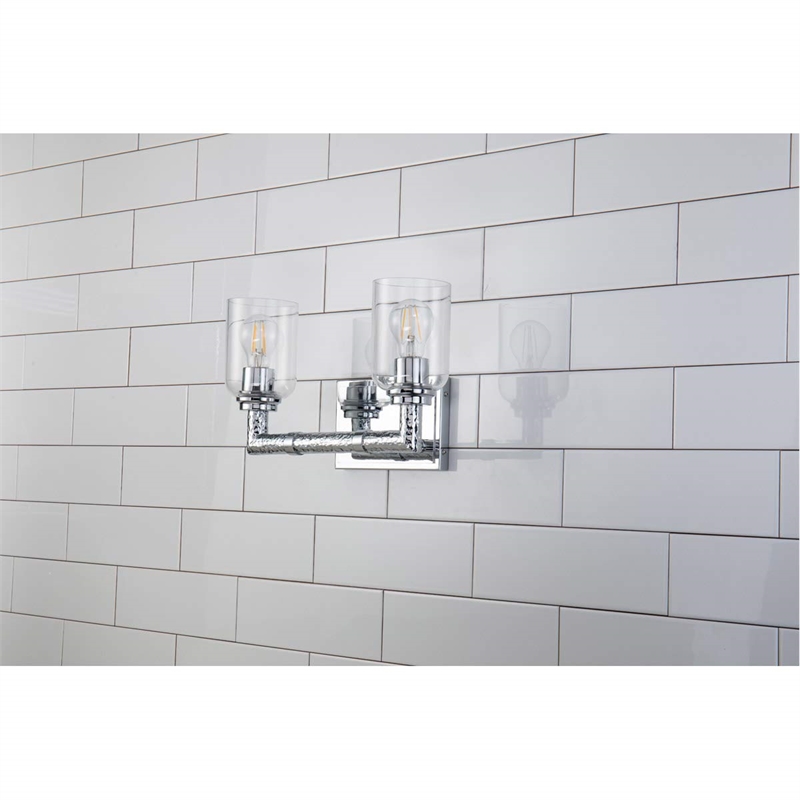 Bowery Hill 2-light Metal Bath Vanity Light in Polished Chrome