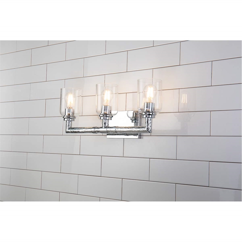 Bowery Hill 3-light Metal Bath Vanity Light in Polished Chrome