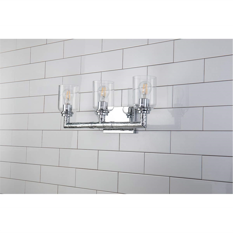 Bowery Hill 3-light Metal Bath Vanity Light in Polished Chrome