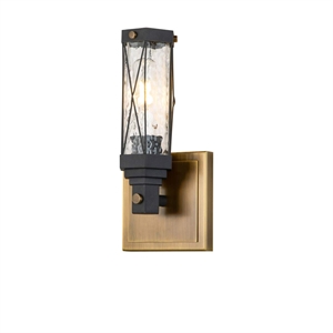 Bowery Hill 1-light Metal Bath Vanity Light in Aged Brass/Black