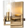 Bowery Hill Transitional 1-light Metal Bath Vanity Light in Aged Brass