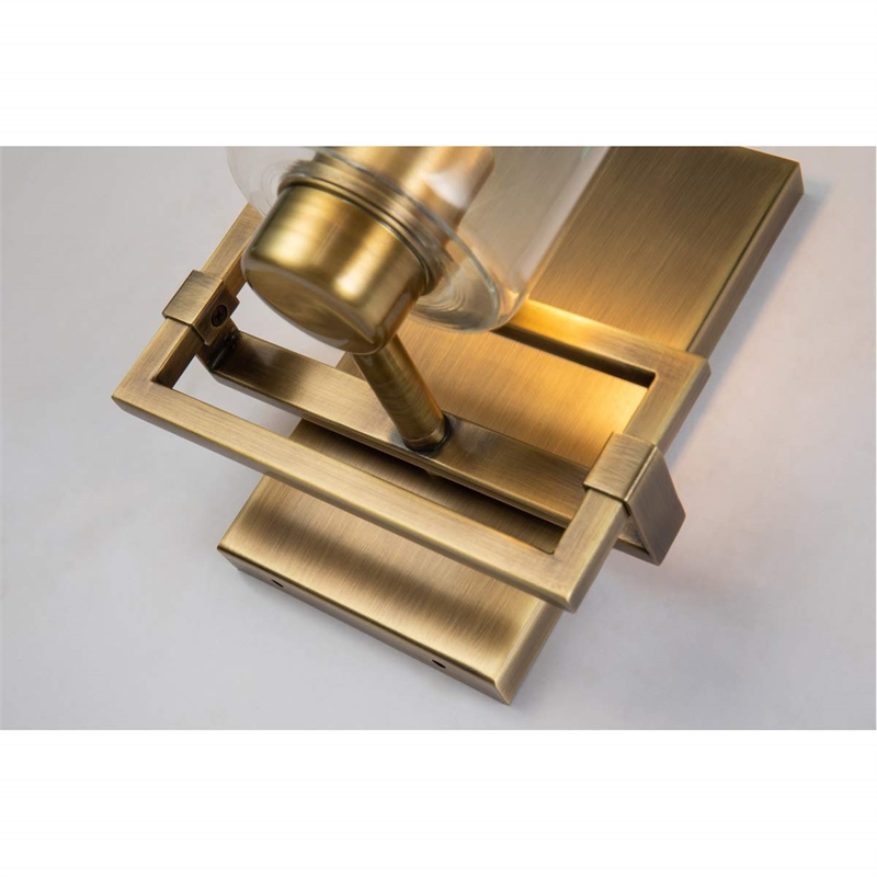 Bowery Hill Transitional 1-light Metal Bath Vanity Light in Aged Brass