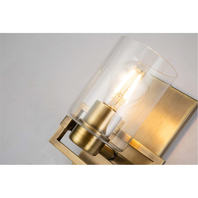Bowery Hill Transitional 1-light Metal Bath Vanity Light in Aged Brass