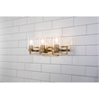 Bowery Hill Transitional 3-light Metal Bath Vanity Light in Aged Brass
