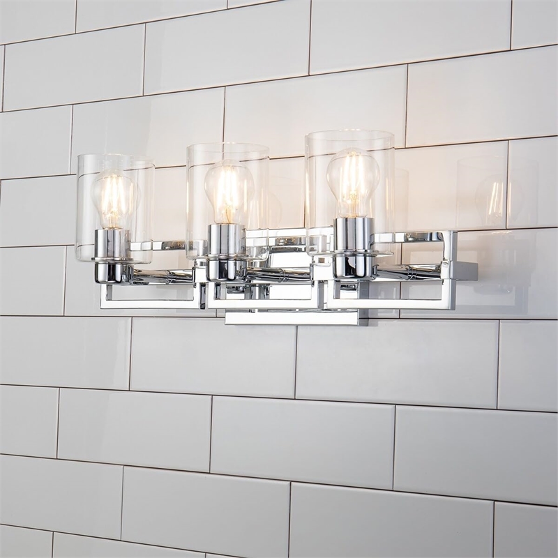 Bowery Hill 3-light Metal Bath Vanity Light in Polished Chrome