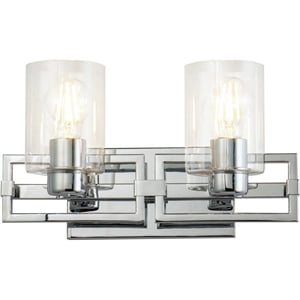 Bowery Hill 2-light Metal Bath Vanity Light in Polished Chrome