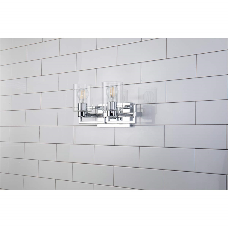 Bowery Hill 2-light Metal Bath Vanity Light in Polished Chrome
