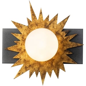 Bowery Hill 1-light Metal Bath Vanity Light in Gold/Weathered Zinc