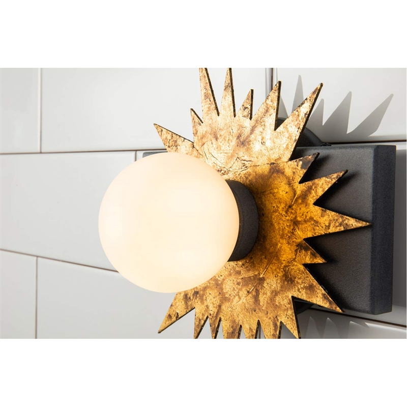 Bowery Hill 1-light Metal Bath Vanity Light in Gold/Weathered Zinc