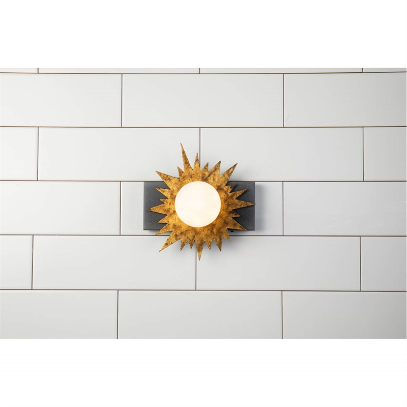 Bowery Hill 1-light Metal Bath Vanity Light in Gold/Weathered Zinc