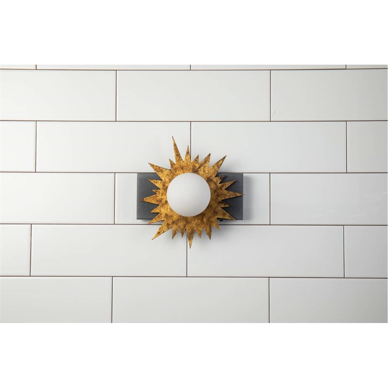 Bowery Hill 1-light Metal Bath Vanity Light in Gold/Weathered Zinc