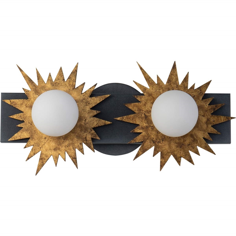 Bowery Hill 2-light Metal Bath Vanity Light in Gold/Weathered Zinc