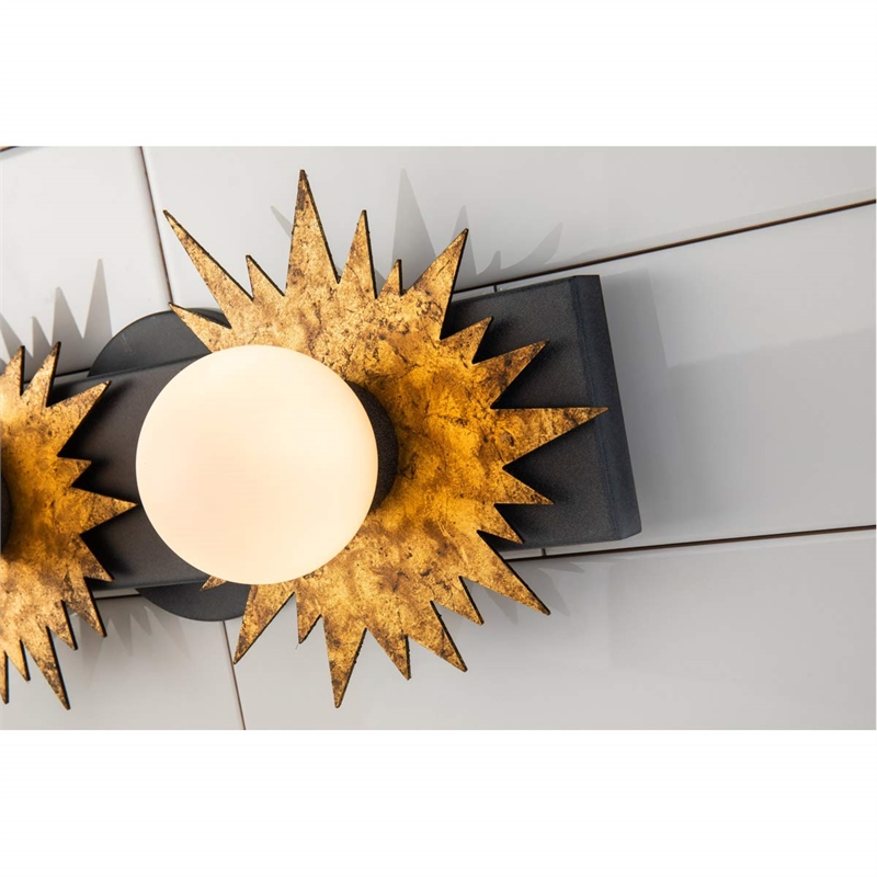 Bowery Hill 2-light Metal Bath Vanity Light in Gold/Weathered Zinc