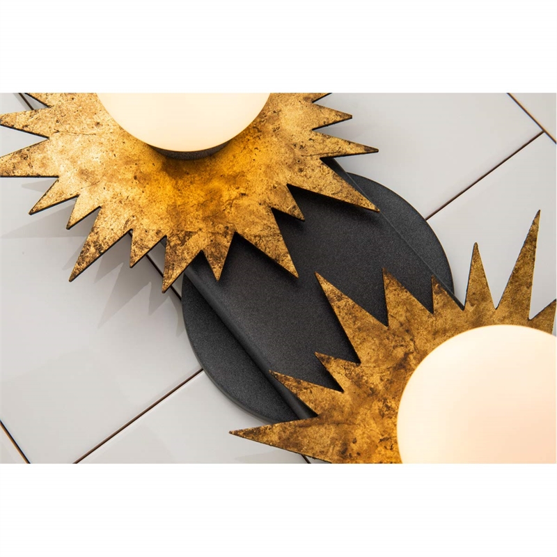 Bowery Hill 2-light Metal Bath Vanity Light in Gold/Weathered Zinc