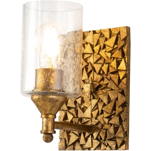 Bowery Hill Transitional 1-light Metal Bath Vanity Light in Antique Gold