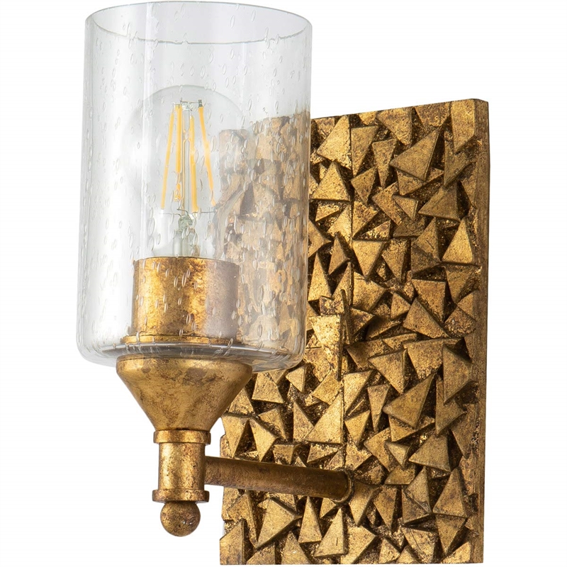 Bowery Hill Transitional 1-light Metal Bath Vanity Light in Antique Gold