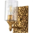 Bowery Hill Transitional 1-light Metal Bath Vanity Light in Antique Gold