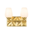 Bowery Hill Transitional 2-light Metal Bath Vanity Light in Aged Brass
