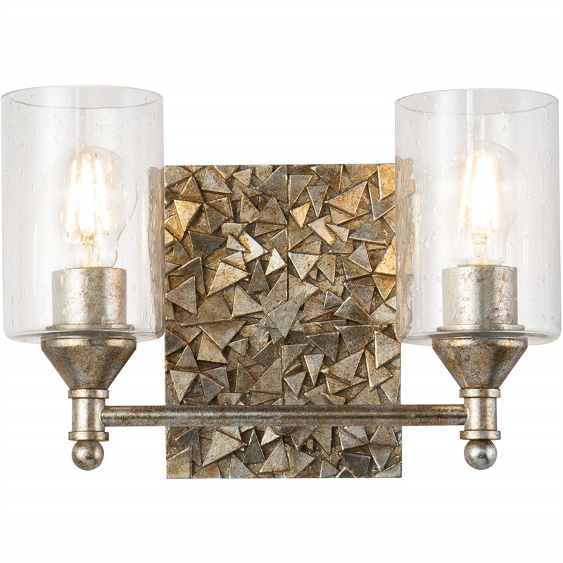 Bowery Hill 2-light Metal Bath Vanity Light in Antique Silver