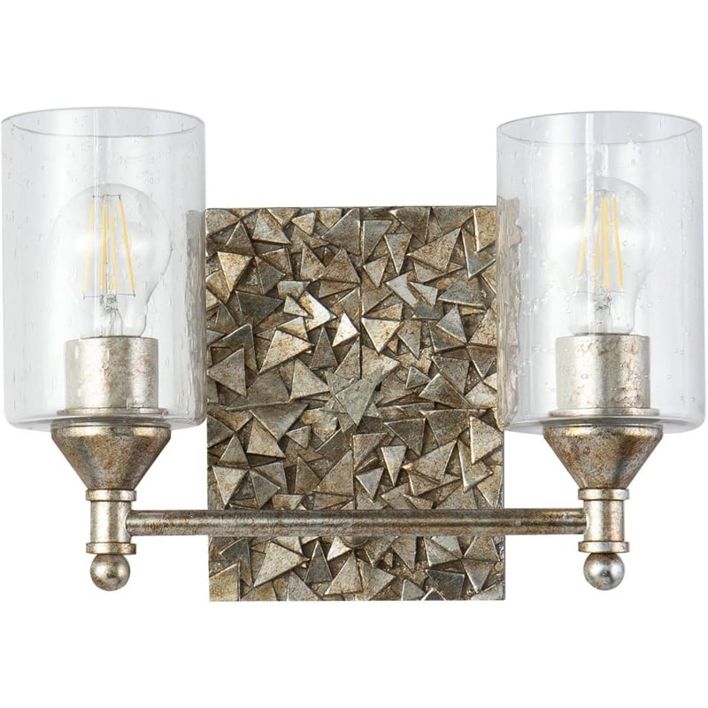 Bowery Hill 2-light Metal Bath Vanity Light in Antique Silver