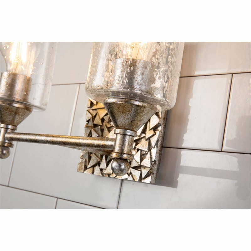 Bowery Hill 2-light Metal Bath Vanity Light in Antique Silver